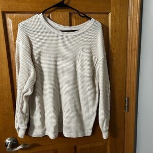 SHEIN Cream Waffle Knit Top